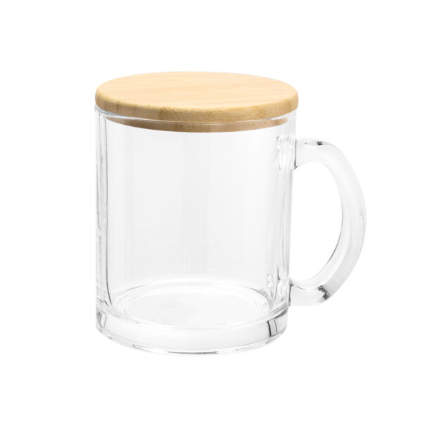 Taza de vidrio con logo
